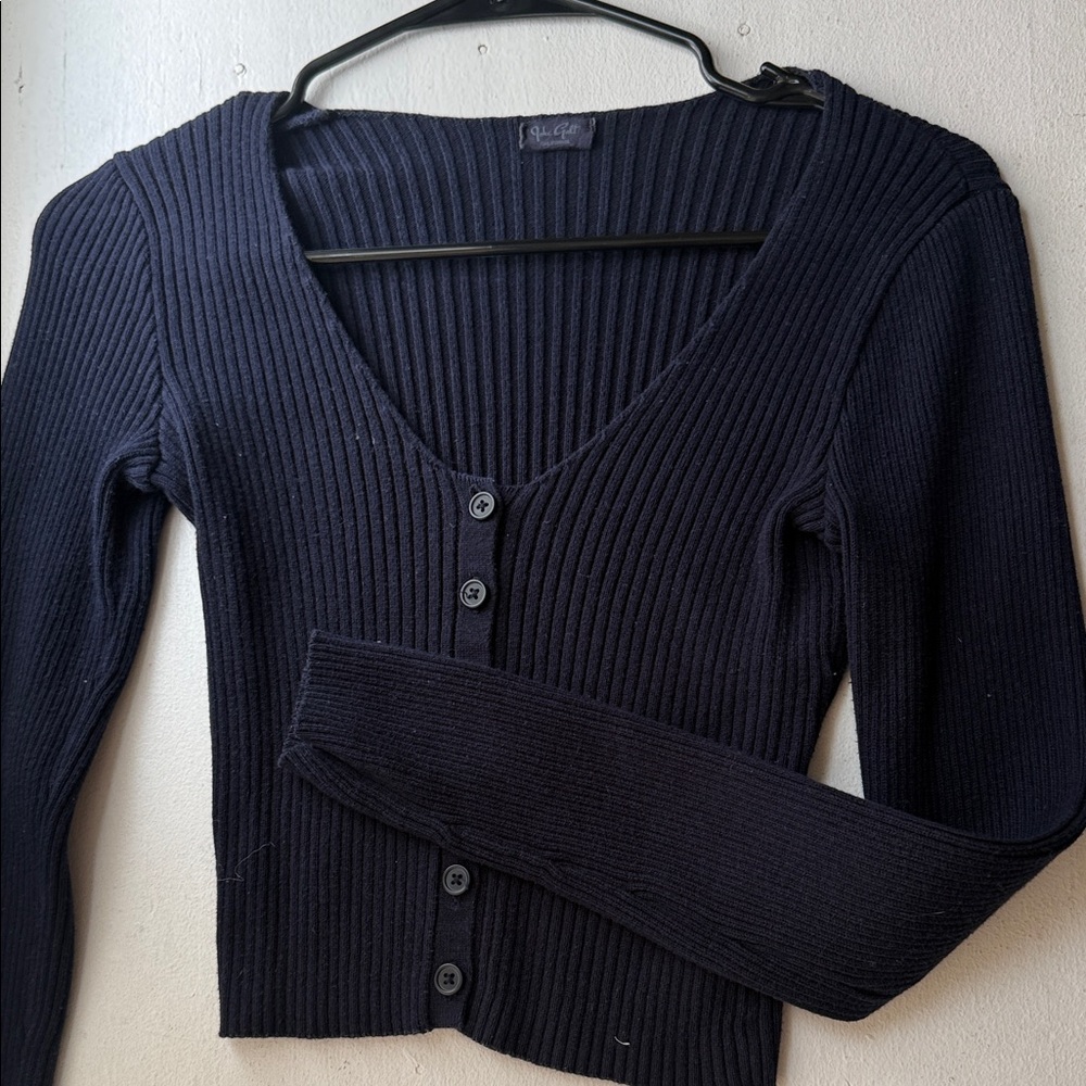 Brandy Melville Navy Ribbed Cardigan